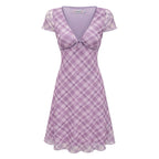 Plaid Mesh Dress HA29702
