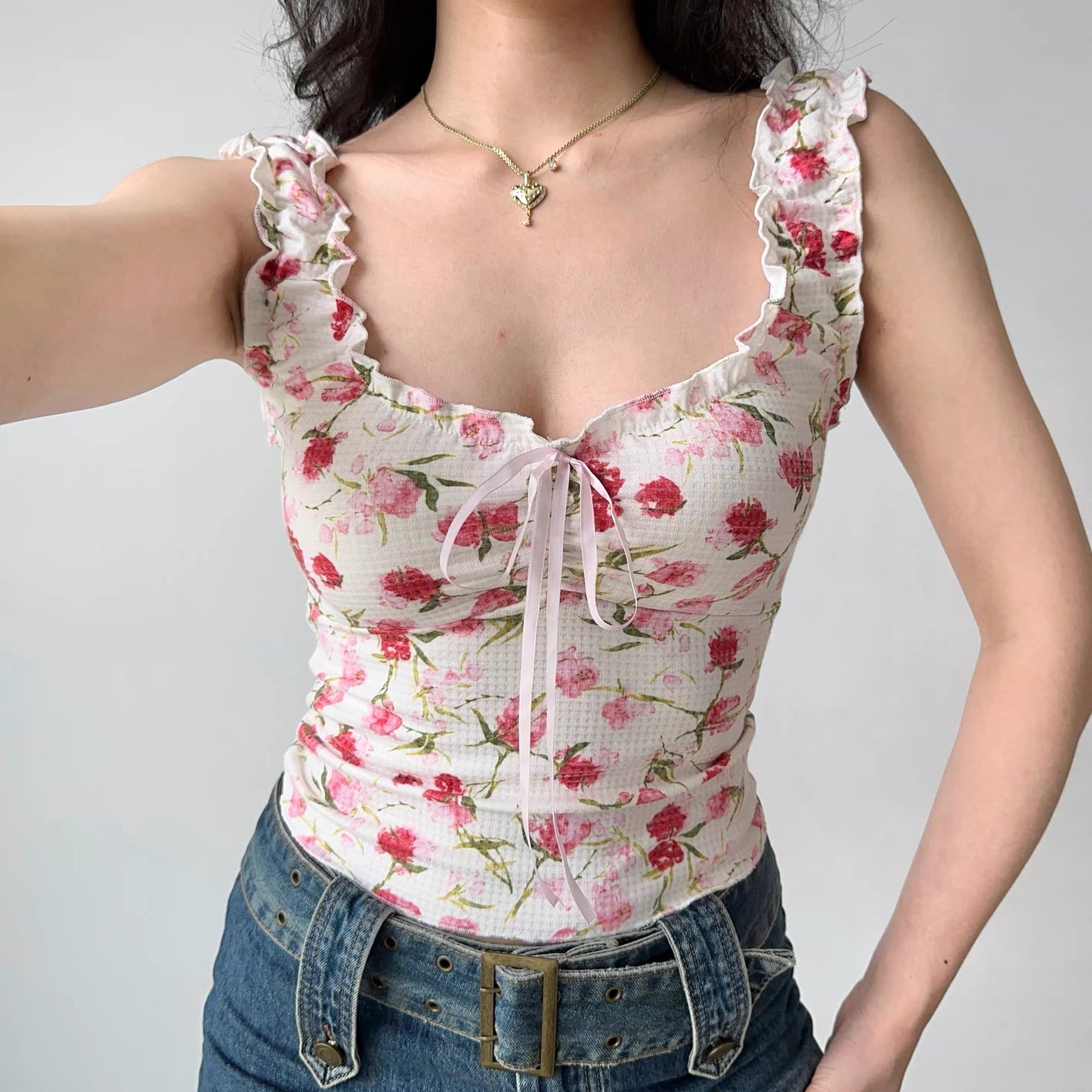 Printed Sleeveless Tank Top HA29705