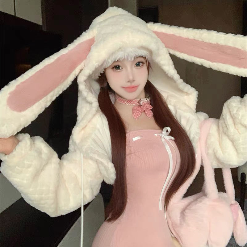 Pink rabbit ears suit HA2237