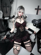 Dark Gothic Vest Short Set HA29718