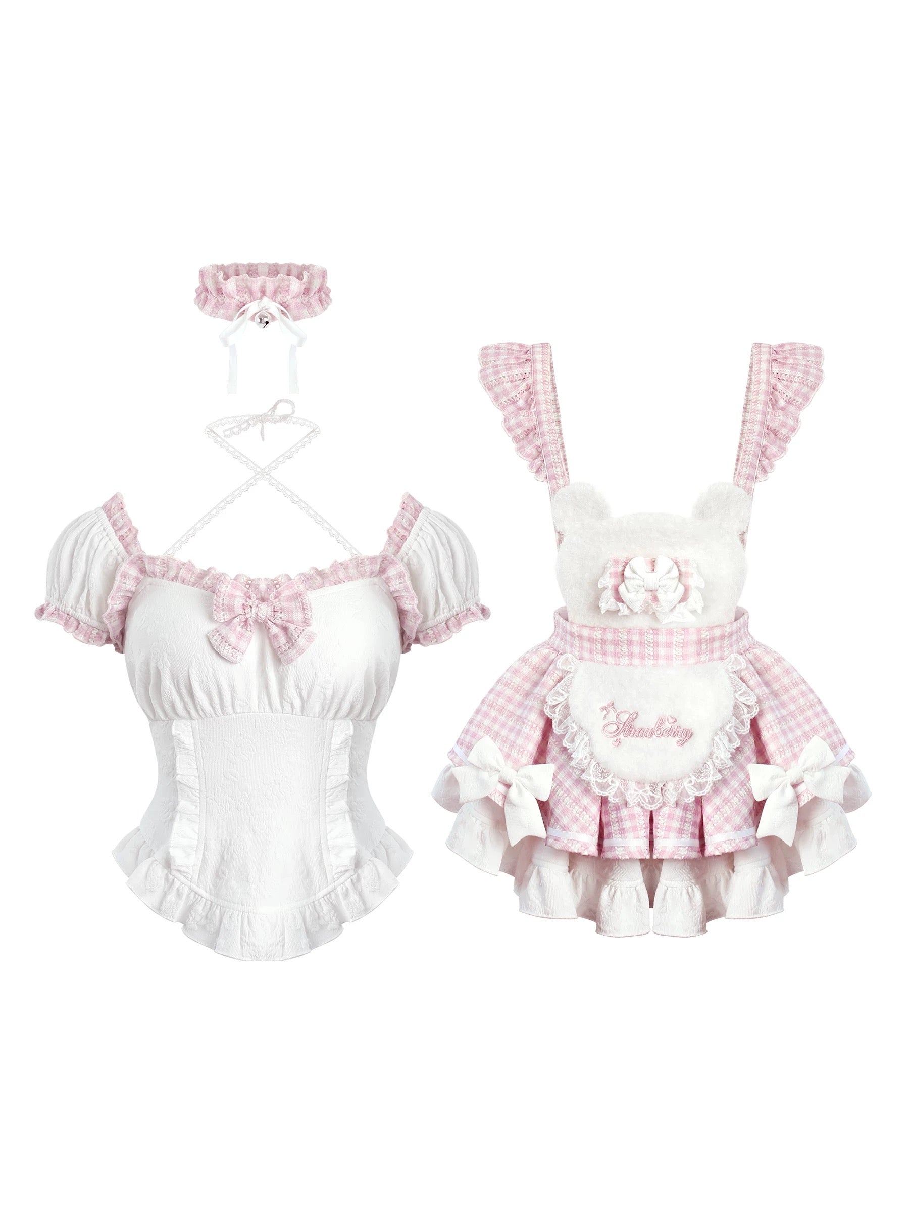 Sweet Pink Plaid Set HA29720