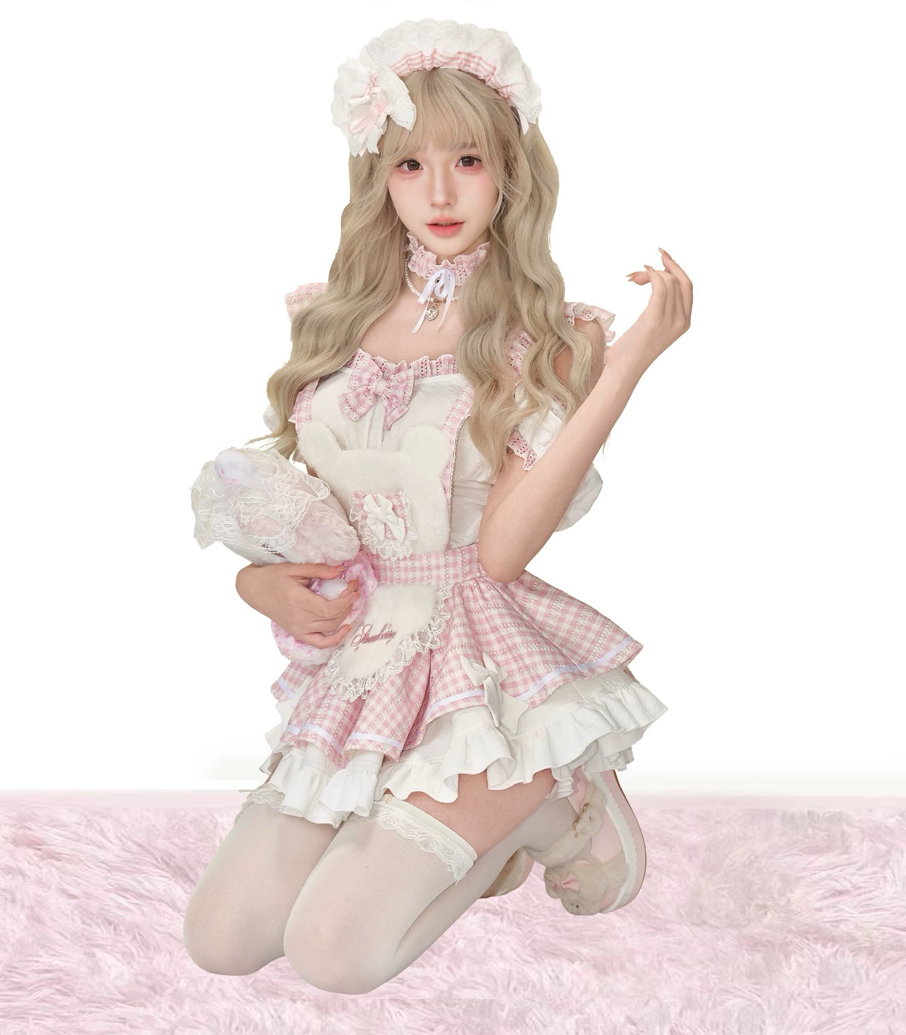Sweet Pink Plaid Set HA29720