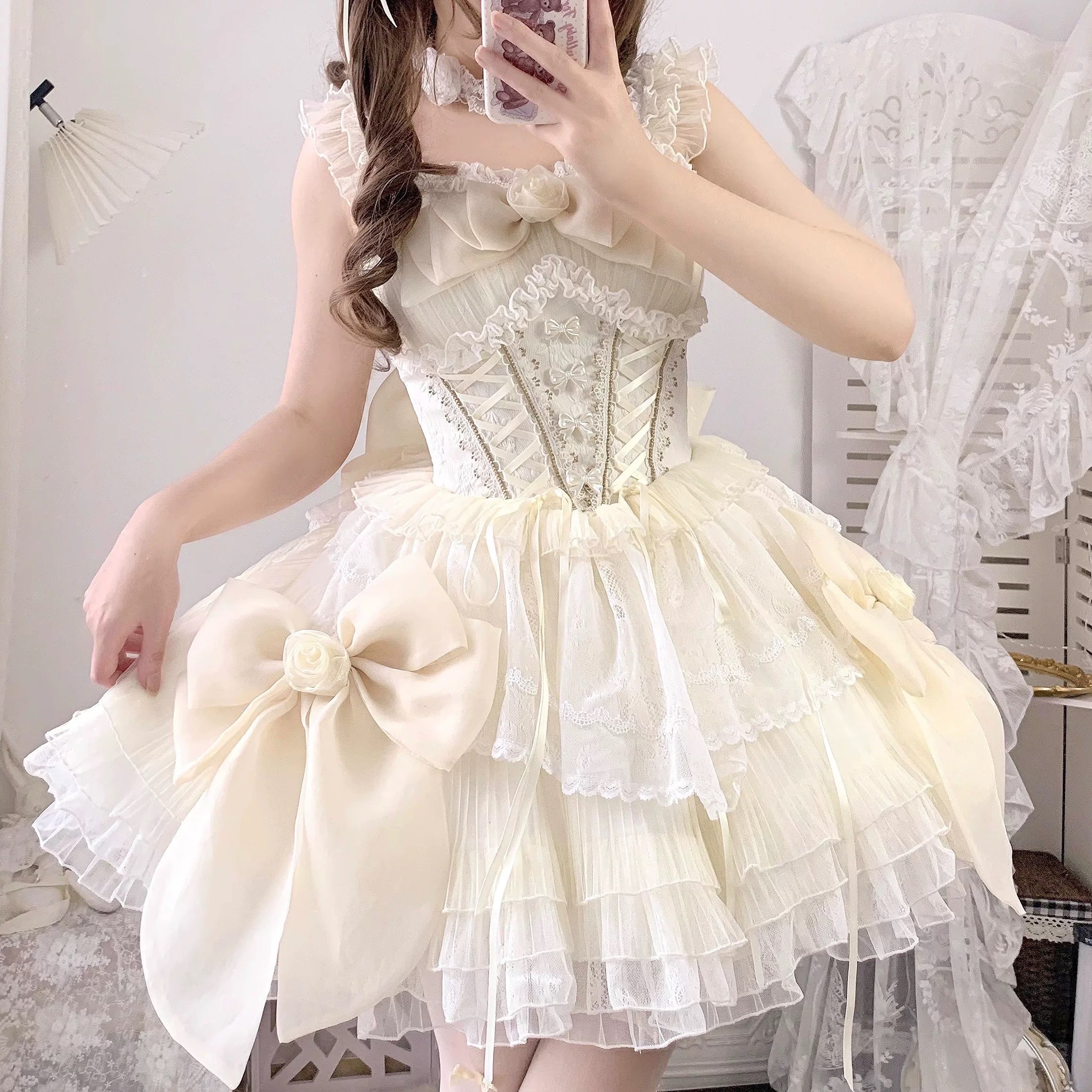 Gentle Beige Lolita Dress HA29729