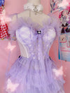 Purple lace vest suspender skirt HA2701