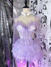 Purple lace vest suspender skirt HA2701