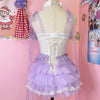 Purple lace vest suspender skirt HA2701