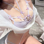 Purple Bow Lingerie Set HA2833