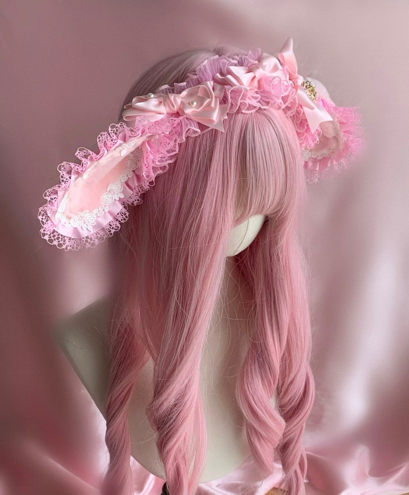 Cute pink bunny ears headband HA29737