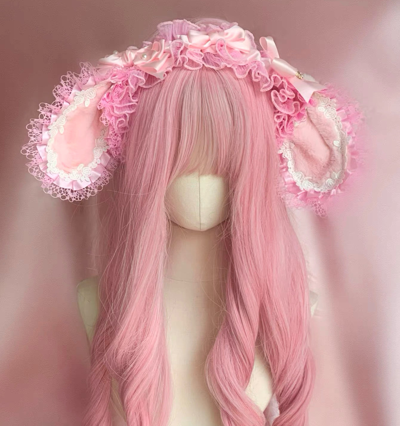 Cute pink bunny ears headband HA29737