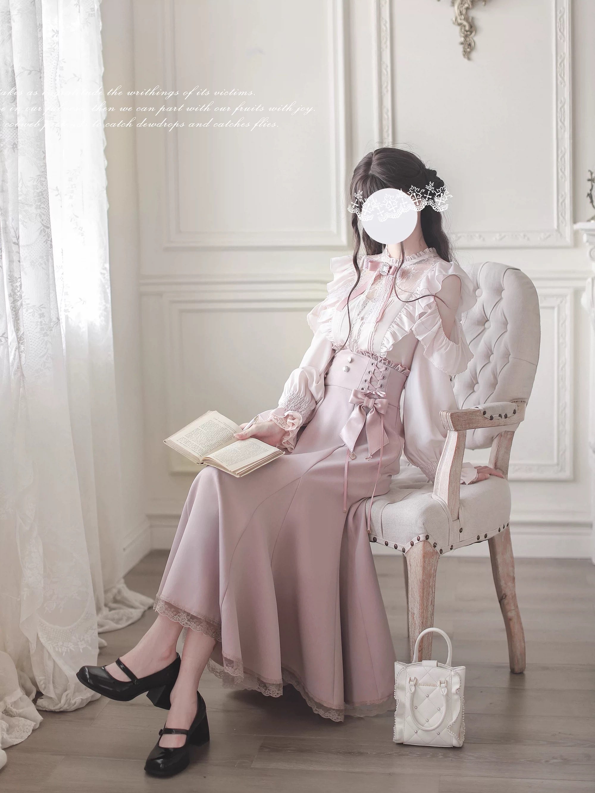 Sweet Pink and White Bow Set HA29744