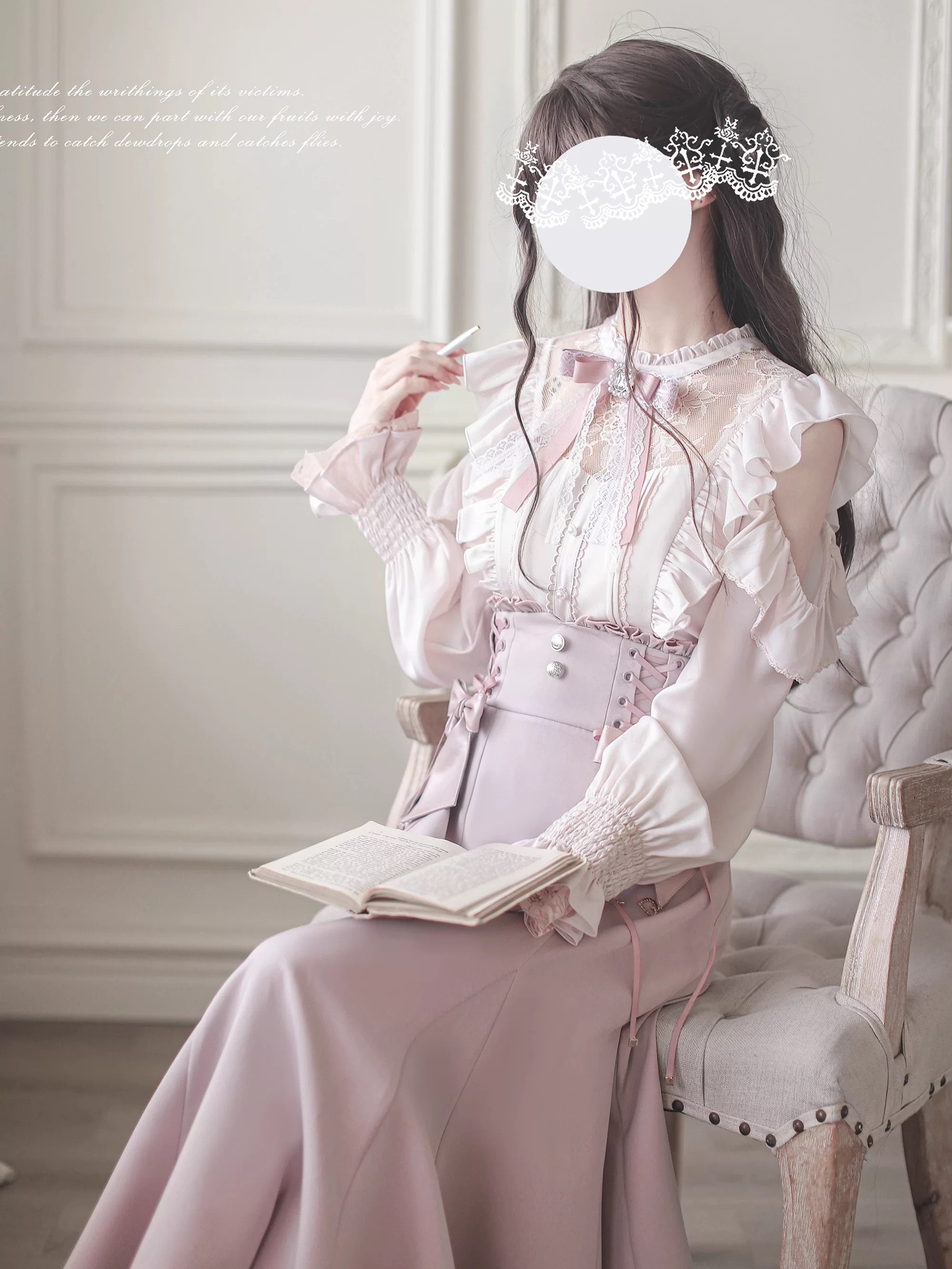 Sweet Pink and White Bow Set HA29744