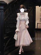 Sweet Pink and White Bow Set HA29744