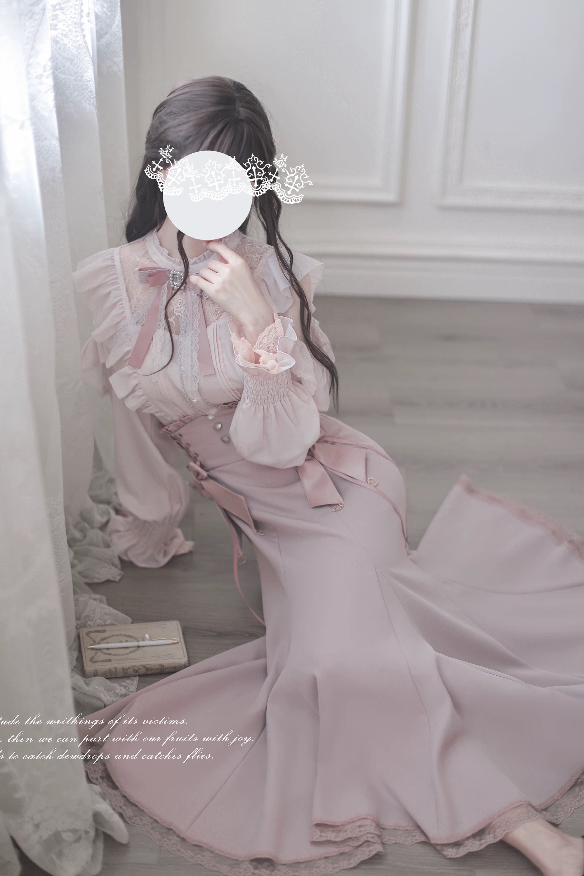 Sweet Pink and White Bow Set HA29744