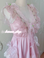 Pink lace bow dress HA29751