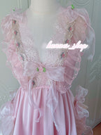 Pink lace bow dress HA29751