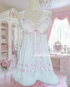 Sweet Lace Plush Trim Dress HA29753