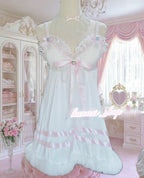 Sweet Lace Plush Trim Dress HA29753