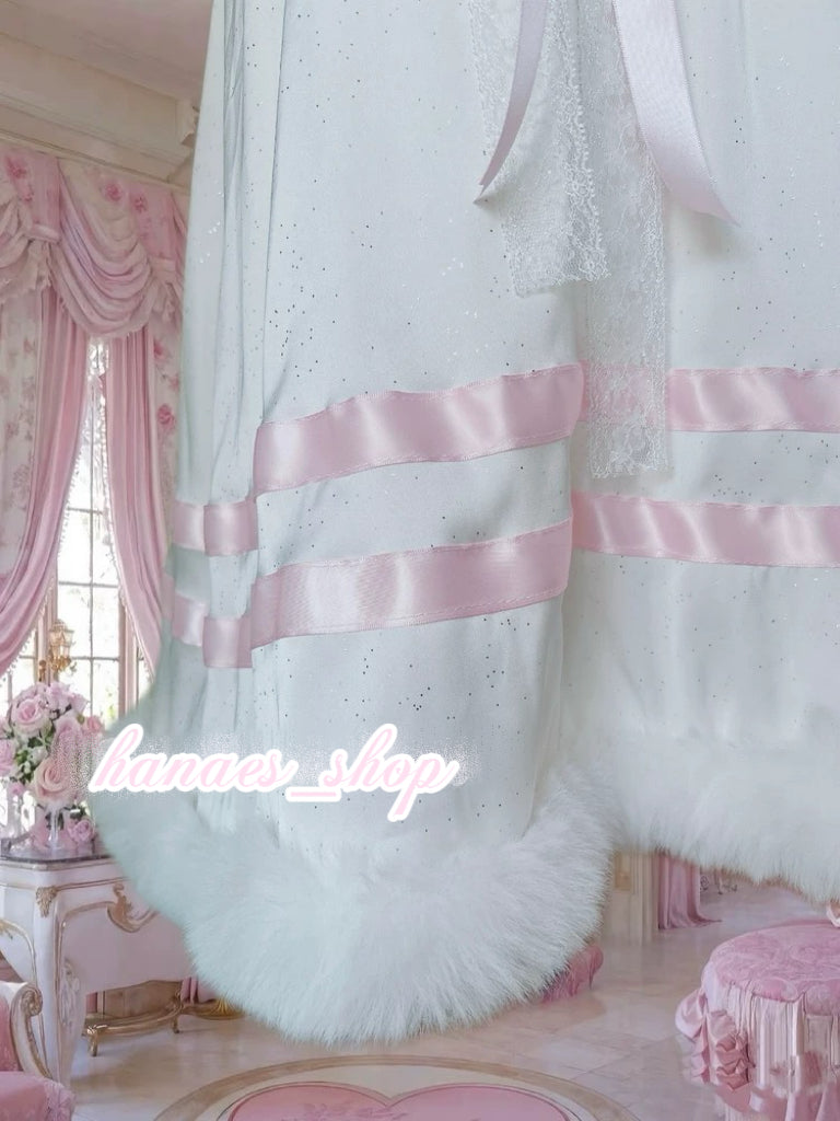 Sweet Lace Plush Trim Dress HA29753