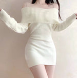 One shoulder knitted dress HA2248