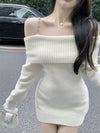 One shoulder knitted dress HA2248