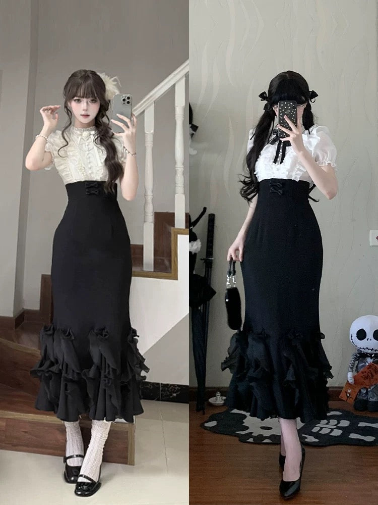 Gentle fishtail skirt suit  HA2976