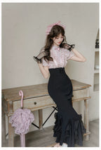 Gentle fishtail skirt suit  HA2976