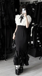 Gentle fishtail skirt suit  HA2976