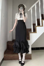 Gentle fishtail skirt suit  HA2976
