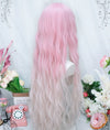 Pink gradient long curly wig HA2402