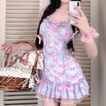 Sweet Bow Print Dress   HA1881