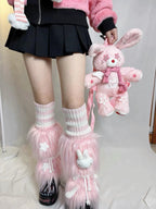 Pink rabbit five-pointed star plush backpack HA2409