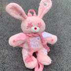 Pink rabbit five-pointed star plush backpack HA2409