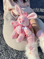 Pink rabbit five-pointed star plush backpack HA2409