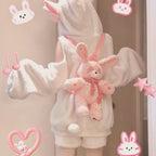 Pink rabbit five-pointed star plush backpack HA2409