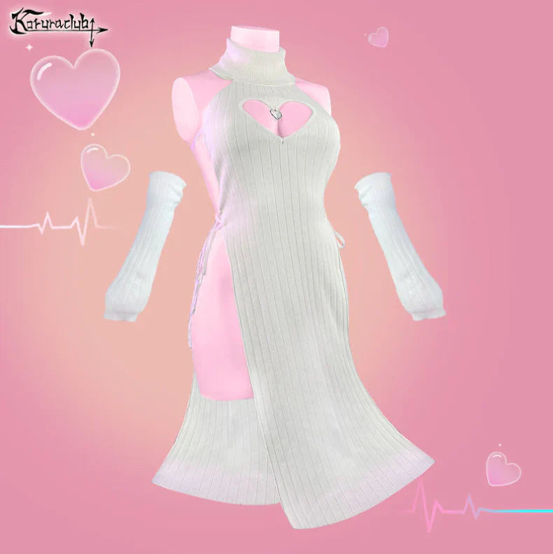 Plus Size Heart-Shaped Cheongsam KO59