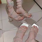 Rhinestone bow wrap pumps  HA1898