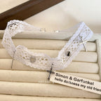 White lace cross clavicle necklace HA2423