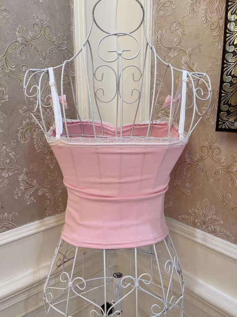 Bow Heart Pearl Tank Top HA2984