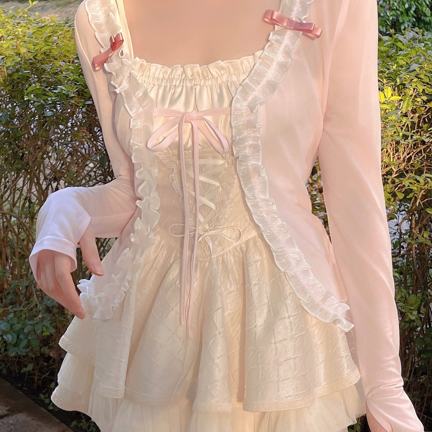Lace Bow Sunscreen Cardigan Chiffon Sweater   HA1918