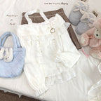 One shoulder love button long sleeve top HA2430