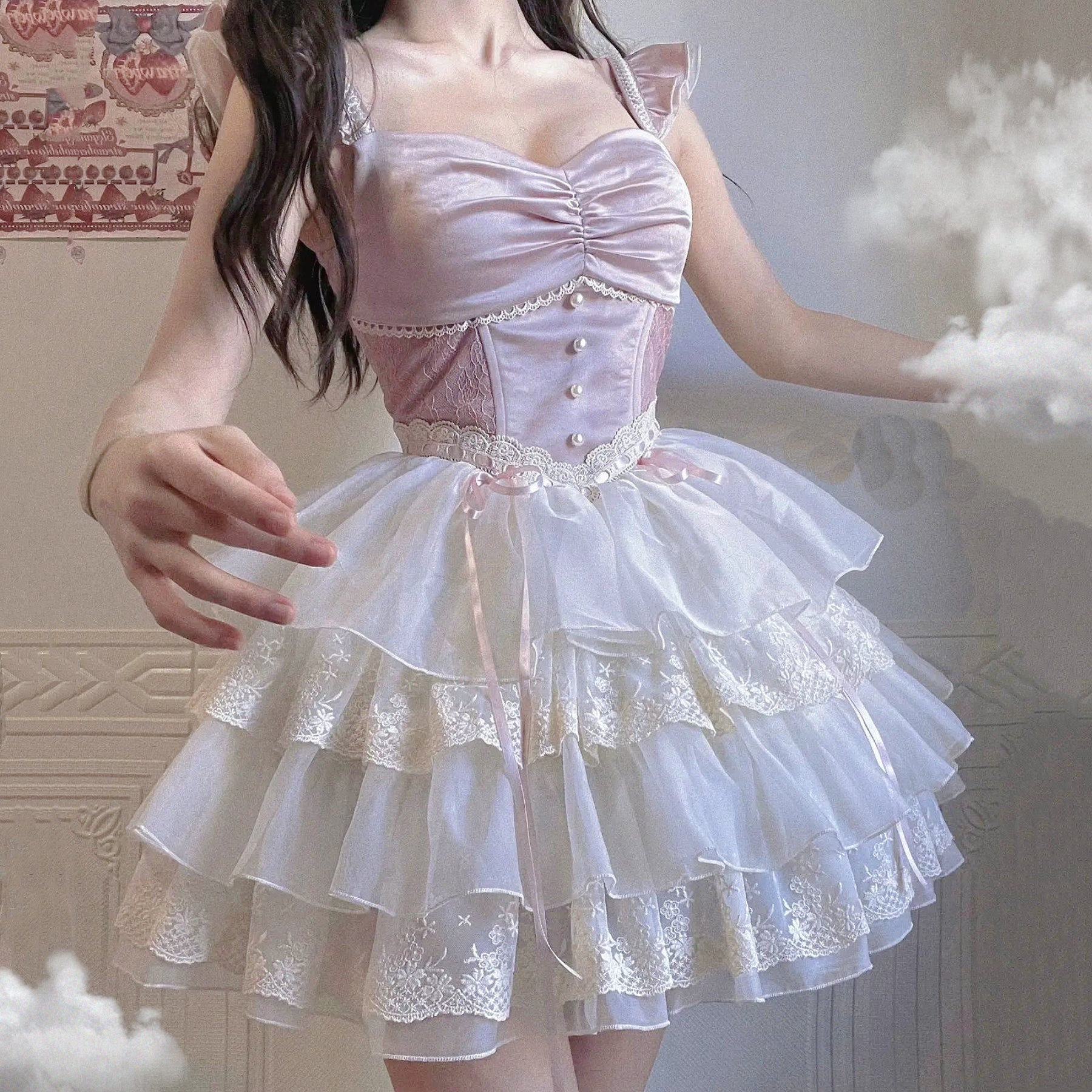 Pink dress wedding princess dress   HA1930