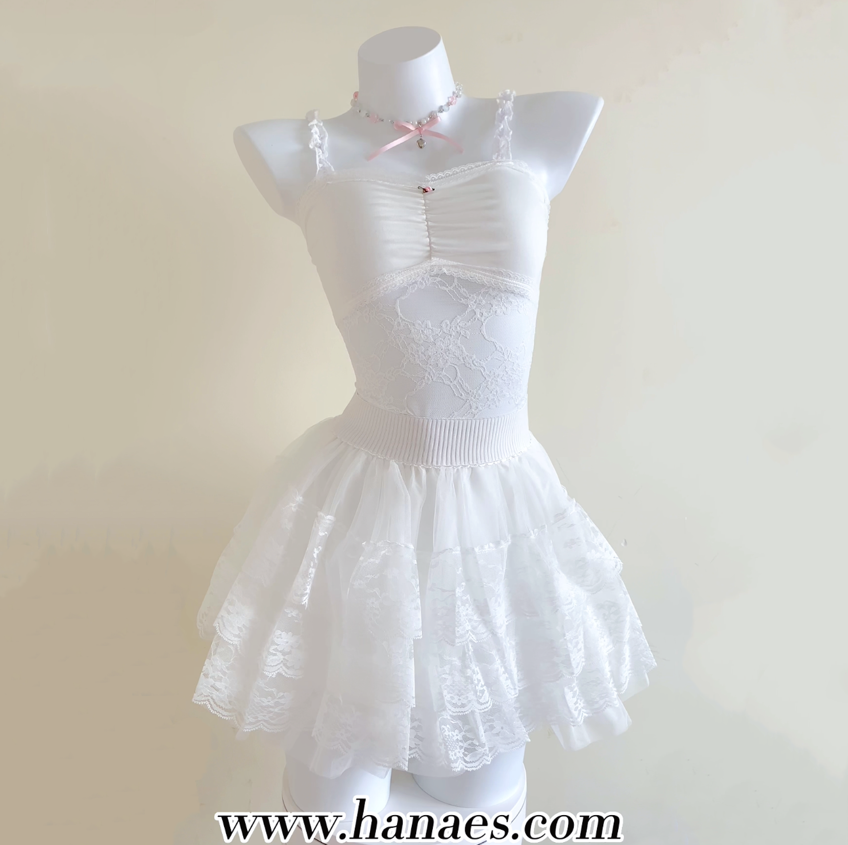 Cute white lace two-piece suit HA1932