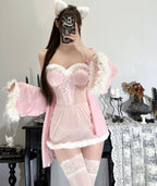 Hollowed-out mesh plush camisole HA2986