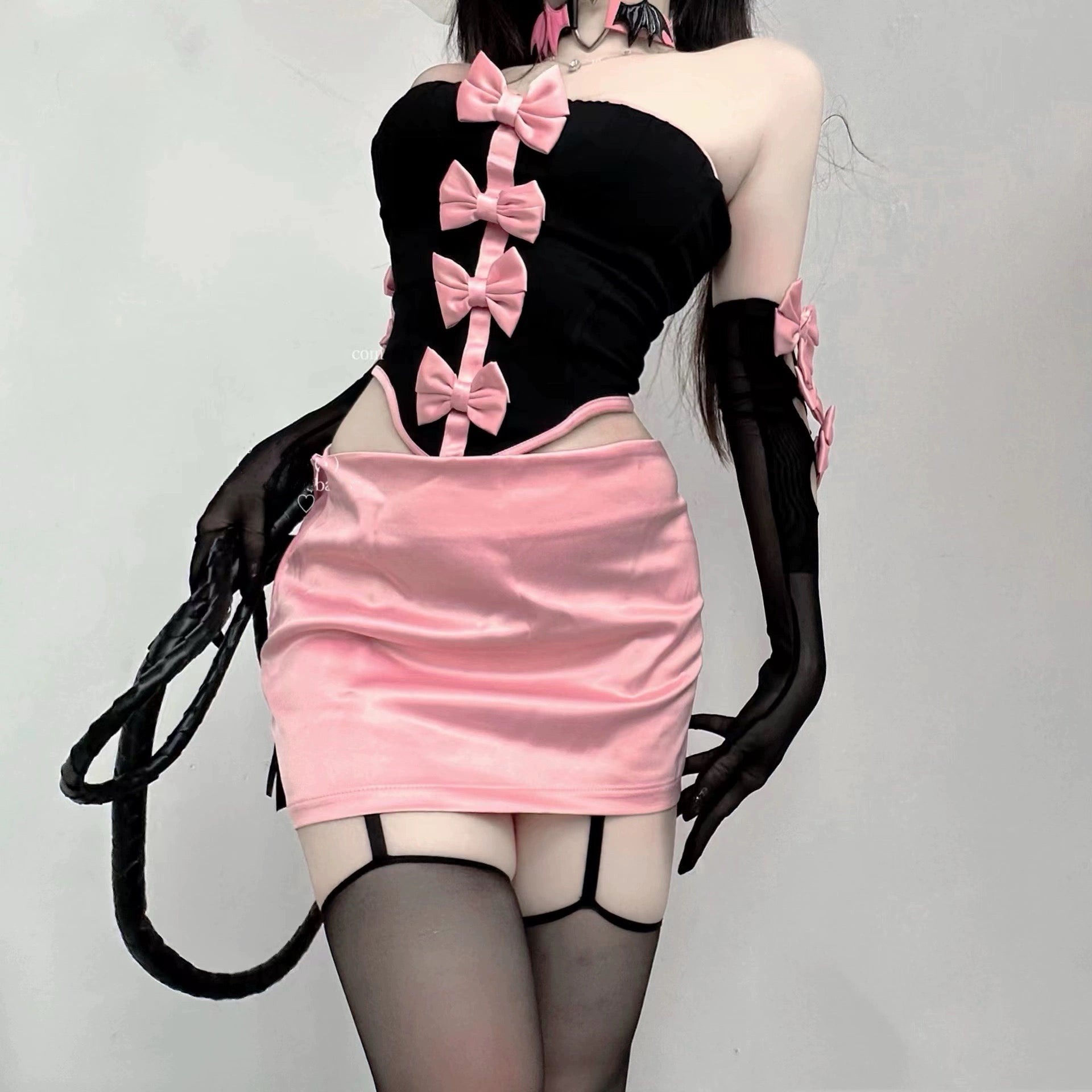 Retro bow tie sweetheart suit HA2440
