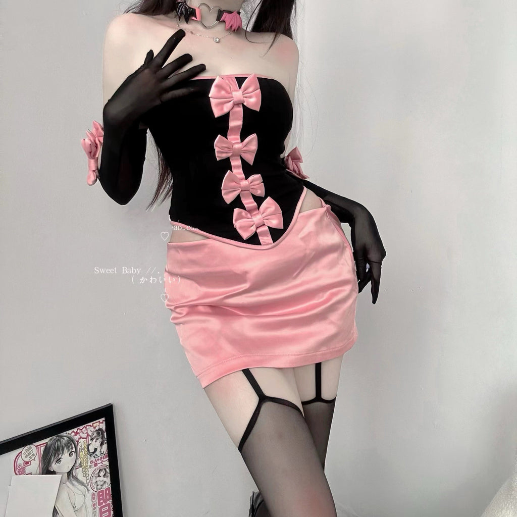 Retro bow tie sweetheart suit HA2440
