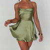 Satin strappy suspender dress HA2575