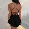 Satin strappy suspender dress HA2575