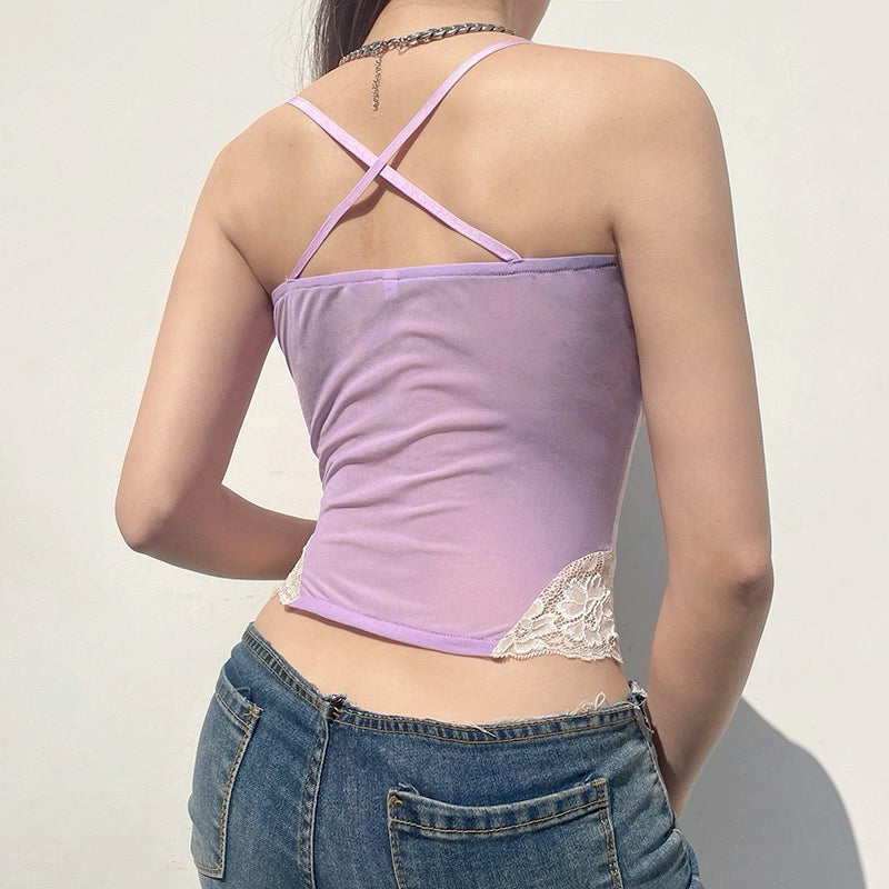 Purple lace camisole HA2444