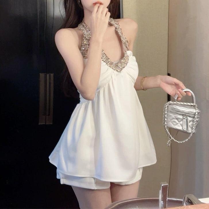 Halter neck satin camisole HA2445