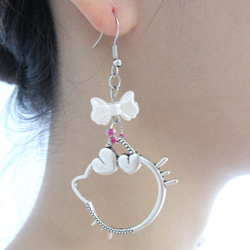 Cute KT cat earrings HA2446